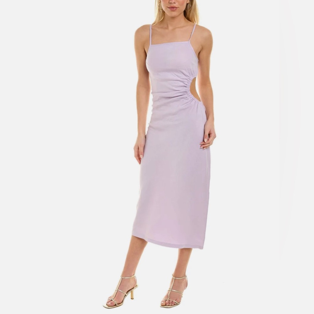 MONROW Linen-Blend Slip Dress Women's WITH TAGS